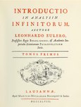 Titelblatt der Introductio in analysin infinitorum von 1748
