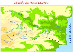 Mapa povodí řeky Kamčiji