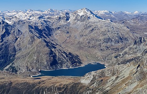 Blick nach Westen zum Lago di Montespluga.