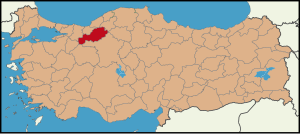Localização da província de Bolu na Turquia