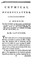 First page of Lavoisier's Chymical Nomenclature