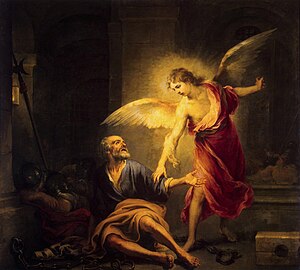 Liberation of St. Peter (by Bartolomé Esteban Murillo (1667))