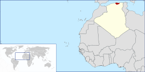 Locator map of Kabylie in Nothern Africa