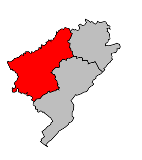 Arrondissement na mapě departementu Doubs