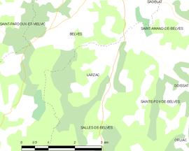 Mapa obce Larzac