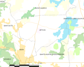 Mapa obce Arthun