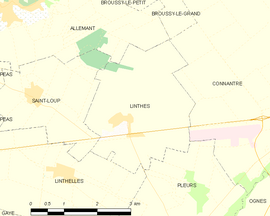 Mapa obce Linthes