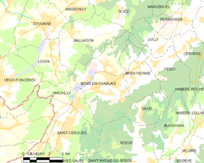 Poziția localității Bons-en-Chablais
