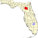 Harta statului Florida indicând comitatul Alachua