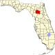 Map of Florida highlighting Alachua County