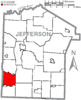 Map of Jefferson County, Pennsylvania Highlighting Ringgold Township