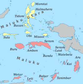 Kaart van Banda-eilanden