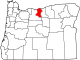 Mapa de Oregón con la ubicación del condado de Sherman
