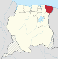 Pozicija provincije na karti Surinama