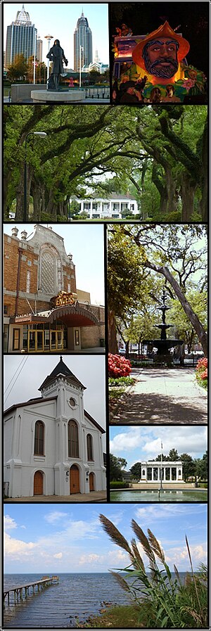 English: Montage of sights in Mobile, Alabama.
