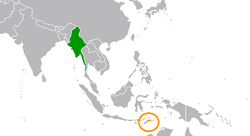 Lage von Myanmar und Osttimor