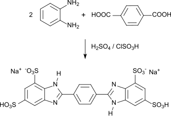 Synthese von Dinatriumphenyldibenzimidazoltetrasulfonat