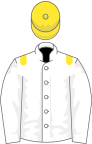White, yellow epaulets and cap