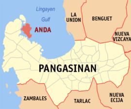 Anda na Pangasinan Coordenadas : 16°17'22.61"N, 119°56'56.76"E