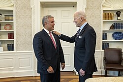 President Biden with President of Colombia Duque at the White House in 2022.jpg