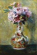 «Bouquet» de Renoir en el que las flores parecen fundirse con el recipiente. Hacia 1878.