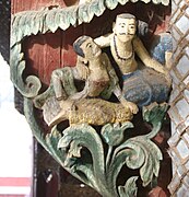 Surviving Wood carvings on Shwezigon Pagoda, Bagan