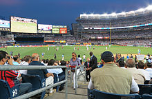 The club currently plays at Yankee Stadium in the Bronx Soccer at Yankee Stadium, August 2012.jpg