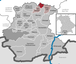 Läget för Spatzenhausen i Landkreis Garmisch-Partenkirchen