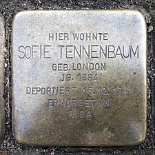 Stolperstein für Sofie Tennenbaum in Hannover