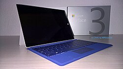 Surface 3 with its box in the background