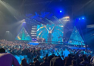 Santa Monica Studio on stage after winning Game of the Year for God of War. The Game Awards 2018 - God of War wins Game of the Year.jpg