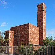The incinerator at 34 West Thebarton Road was designed by noted American architect Walter Burley Griffin, who designed Canberra. The design, including exquisite tiles detail in this photo, was to mollify the local council, which did not want it within council boundaries.