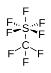 Strukturformel von Trifluormethylschwefelpentafluorid