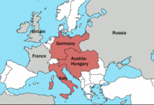 The Triple Alliance of Germany, Austria and Italy in 1913 Triple Alliance.png