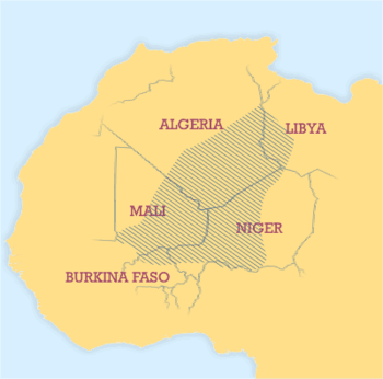 Tuareg people are spread across a large area o...