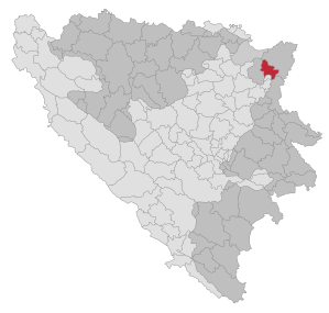 Lage der Gemeinde Ugljevik in Bosnien und Herzegowina (anklickbare Karte)