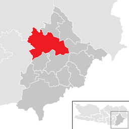Kommunens läge i distriktet Völkermarkt