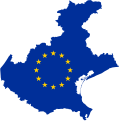 Flag map of Veneto (EU)