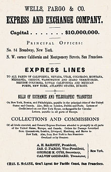 Wells Fargo 1870 ad Wells, Fargo & Co. Ad 1870.jpg