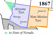 New Mexico territory including Arizona, 1860