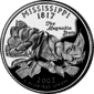 Монета четверть доллара Миссисипи
