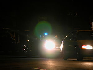 English: Night-time traffic stop on Gregson St...