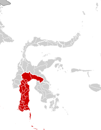 Peta Lokasi Kabupaten dan kota Sulawesi Selatan di Sulawesi