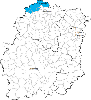 Kanton Bièvres na mapě departementu Essonne