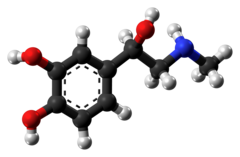 Ball-and-stick model of adrenaline molecule