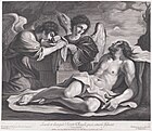 Aнгелы оплакивают мёртвого Христа. По оригиналу Гверчино. Между 1690 и 1720. Офорт