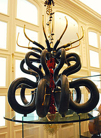 Antique instruments (serpents) on display