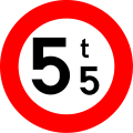 C21: No entry for drivers of vehicles that exceed the weight indicated on the sign