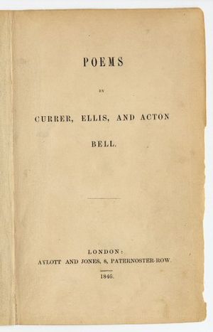 Cover of the first edition of Poems by Currer,...