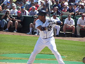 Detroit Tigers infielder Carlos Guillén during...